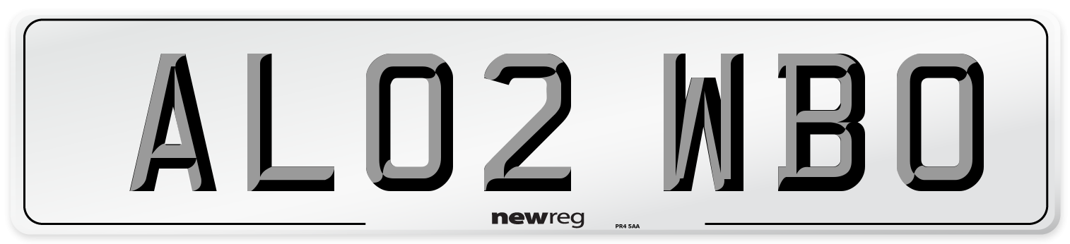 AL02 WBO Number Plate from New Reg